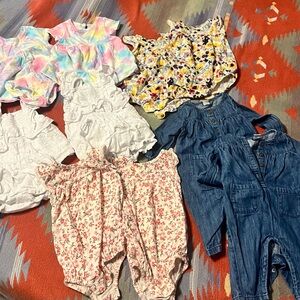 Baby Romper Collection - Floral, Denim, and Tie-Dye